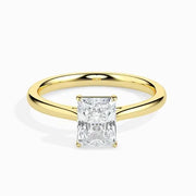 1 Ct radiant cut diamond engagement & solitaire ring, radiant cut engagement ring, rectangle engagement ring, white sapphire engagement rings.