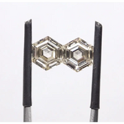1.34 Ct champagne lab grown diamond with hexagonal step cut, modern geometric loose diamond ideal for custom rings and fine jewelry