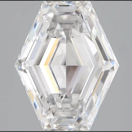 2.34 Ct CVD lab grown diamond in long kite hexagonal step cut, unique geometric loose diamond for custom engagement ring or fine jewelry