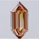 2.62 Ct Fancy Brown Lab Grown Diamond in elongated hexagon shape, modern designer loose diamond with unique geometric cut for custom jewelry
