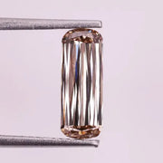 3.23 Ct champagne lab grown diamond elongated criss cut cushion shape, VS clarity loose diamond for custom engagement ring or fine jewelry