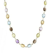0.58 Ct genuine multicolour gemstone pendant necklace with soft mixed colors and elegant design, ideal for delicate fine jewelry and everyday styling