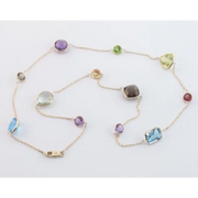 0.25 Ct genuine multicolour gemstone pendant necklace with soft pastel tones and delicate elegant design, perfect for minimal fine jewelry and everyday wear