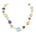 1.25 Ct genuine multicolour gemstone pendant necklace with soft blended colors and elegant design, ideal for delicate fine jewelry and everyday wear