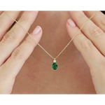 0.21 Ct genuine green gemstone pendant necklace with soft green color and delicate design, perfect for minimal fine jewelry and everyday styling