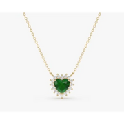 0.76 Ct genuine green gemstone pendant necklace with vibrant green color and elegant design, ideal for fine jewelry and stylish everyday wear