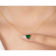 0.76 Ct genuine green gemstone pendant necklace with vibrant green color and elegant design, ideal for fine jewelry and stylish everyday wear