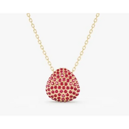 0.76 Ct genuine red gemstone pendant necklace with intense red color and refined elegant design, perfect for statement jewelry and stylish wear