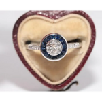 Stylish lab created gemstone diamond ring with pink gemstone and white diamond double halo design