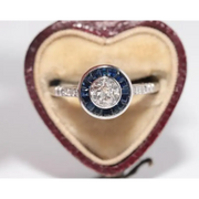 Stylish lab created gemstone diamond ring with pink gemstone and white diamond double halo design