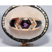 Modern lab created gemstone ring with aquamarine center and brilliant white diamonds
