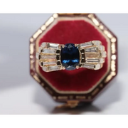 Designer lab created gemstone diamond ring with pink center stone and sparkling white diamonds