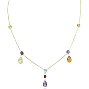 0.53 Ct multicolour gemstone pendant necklace with vibrant mixed colors and elegant design, perfect for bold fine jewelry and stylish everyday wear