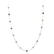 1.25 Ct genuine multicolour gemstone pendant necklace with artistic blend of colors and elegant design, perfect for unique fine jewelry and stylish wear