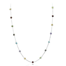 1.25 Ct genuine multicolour gemstone pendant necklace with artistic blend of colors and elegant design, perfect for unique fine jewelry and stylish wear