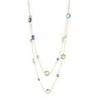 0.85 Ct multicolour gemstone pendant necklace with soft colorful tones and elegant design, perfect for delicate fine jewelry and stylish everyday wear