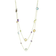 0.85 Ct multicolour gemstone pendant necklace with soft colorful tones and elegant design, perfect for delicate fine jewelry and stylish everyday wear