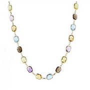 0.58 Ct genuine multicolour gemstone pendant necklace with soft mixed colors and elegant design, ideal for delicate fine jewelry and everyday styling