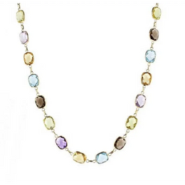 0.58 Ct genuine multicolour gemstone pendant necklace with soft mixed colors and elegant design, ideal for delicate fine jewelry and everyday styling