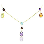 0.53 Ct multicolour gemstone pendant necklace with vibrant mixed colors and elegant design, perfect for bold fine jewelry and stylish everyday wear