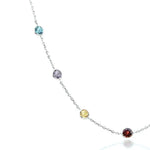 1.25 Ct genuine multicolour gemstone pendant necklace with artistic blend of colors and elegant design, perfect for unique fine jewelry and stylish wear