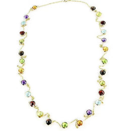 0.25 Ct genuine multicolour gemstone pendant necklace with soft pastel tones and delicate elegant design, perfect for minimal fine jewelry and everyday wear