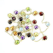 0.25 Ct genuine multicolour gemstone pendant necklace with soft pastel tones and delicate elegant design, perfect for minimal fine jewelry and everyday wear
