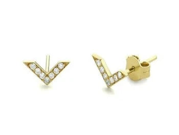 V Shape 925 Sterling Silver Stud Earrings