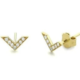 V Shape 925 Sterling Silver Stud Earrings