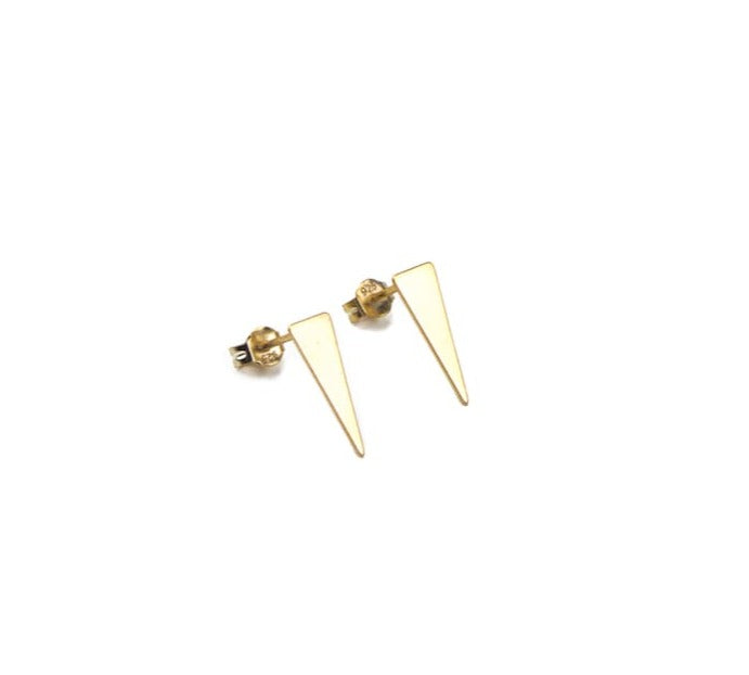 Triangle stud earrings, Upside down triangle stud earrings, Isosceles triangle earrings, Unisex earrings, 925 sterling silver earrings