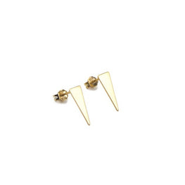 Triangle stud earrings, Upside down triangle stud earrings, Isosceles triangle earrings, Unisex earrings, 925 sterling silver earrings