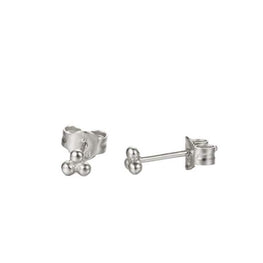 Three ball earrings, Silver tiny studs, Minimalist earrings, Delicate earrings, Tiny earrings - Jay Amar Gems