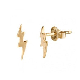 Thunderbolt earrings, Lightning bolt stud earrings, Flash gold plated earrings, Sparkle earrings, Dainty earrings, Tiny studs ray - Jay Amar Gems