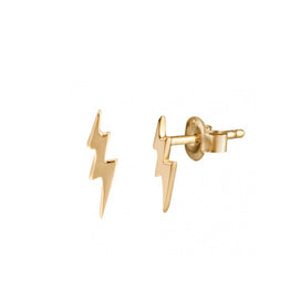 Thunderbolt earrings, Lightning bolt stud earrings, Flash gold plated earrings, Sparkle earrings, Dainty earrings, Tiny studs ray