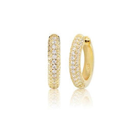 Huggie Hoop Latch Back Earrings in 14K Gold Vermeil, 14K Rose Gold Vermeil or Rhodium over Sterling Silver - Jay Amar Gems