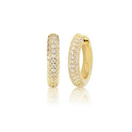 Huggie Hoop Latch Back Earrings in 14K Gold Vermeil, 14K Rose Gold Vermeil or Rhodium over Sterling Silver