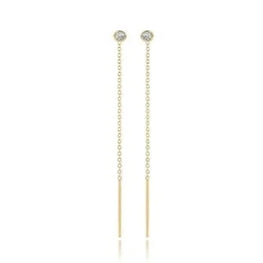 Dainty Yellow Plated Dangle Earring For Her
