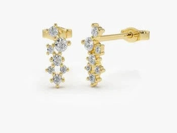 Gorgeous Silver Diamond Earring For Her