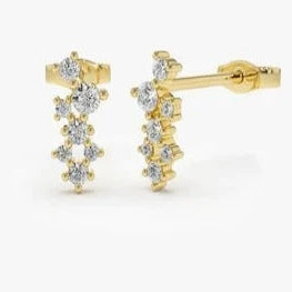 Gorgeous Silver Diamond Earring For Her