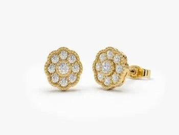 Diamond Floral Delicated Earrings For Her