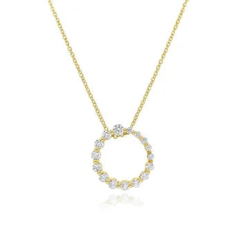 Circle Charm Yellow Plated Delicate Necklace