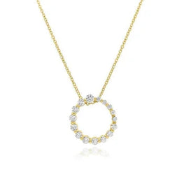 Circle Charm Yellow Plated Delicate Necklace