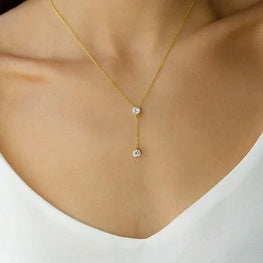 Round Cut Solitaire Minimal Necklace