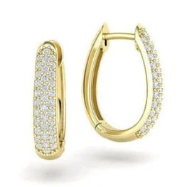 Pave Delicated Yellow Plated Huggie Earring