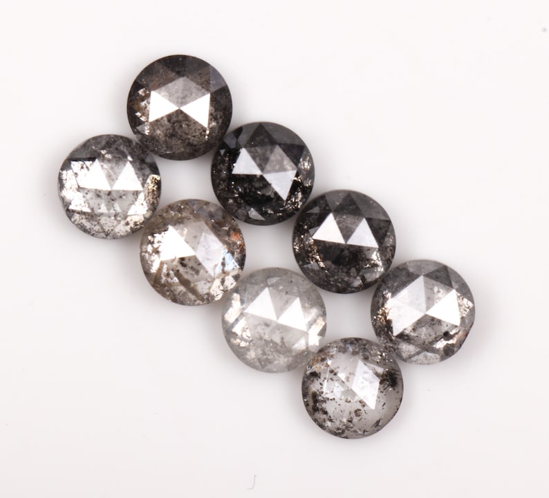 0.82 Ct , Salt And Pepper Round Rose Cut Minimal Diamonds, Engagement Ring Jewelry Diamonds, Best Price Diamonds - Jay Amar Gems