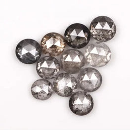 0.55 Ct, 2.1 To 2.3 MM, Salt And Pepper Round Rose Cut Minimal Diamonds, Engagement Ring Jewelry Diamonds, Best Price Diamonds