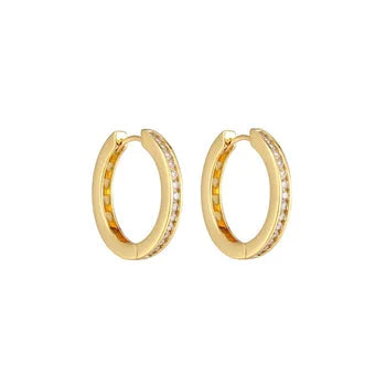 Dainty 14k Yellow Plated Huggie Promise Earrings
