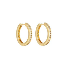 Dainty 14k Yellow Plated Huggie Promise Earrings