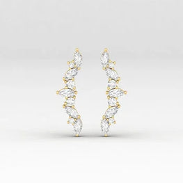 Marquise Diamond Earring 14k Yellow Gold Plated Personalized Gift Earring For Her