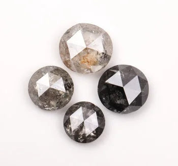 Salt & Pepper Round Cut Natural Diamond